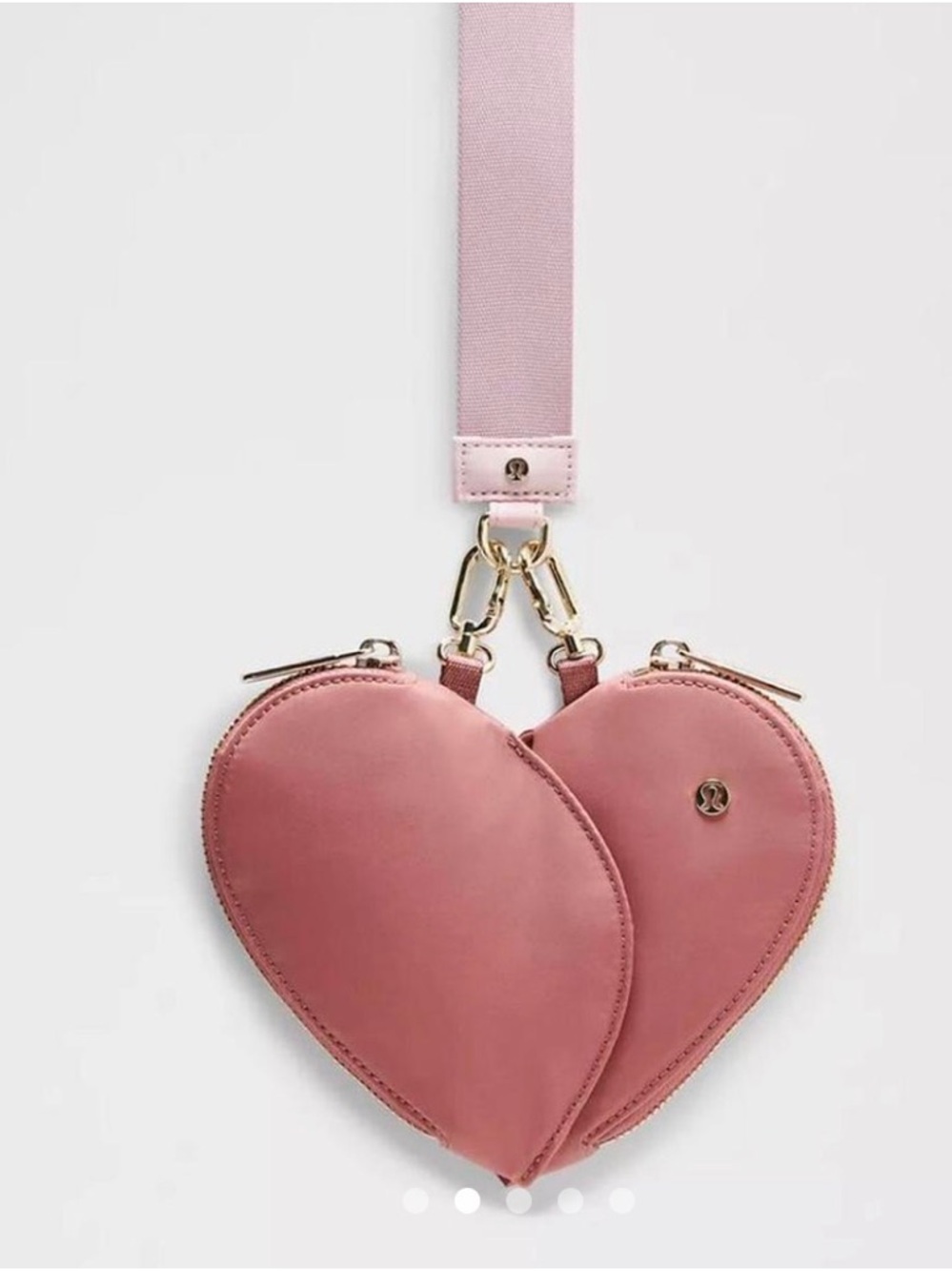 lululemon athletica Dusty Pink Heart Double Pouch Crossbody